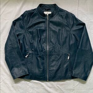 Jessica London Blue Leather Jacket - NWT! - SZ 18W